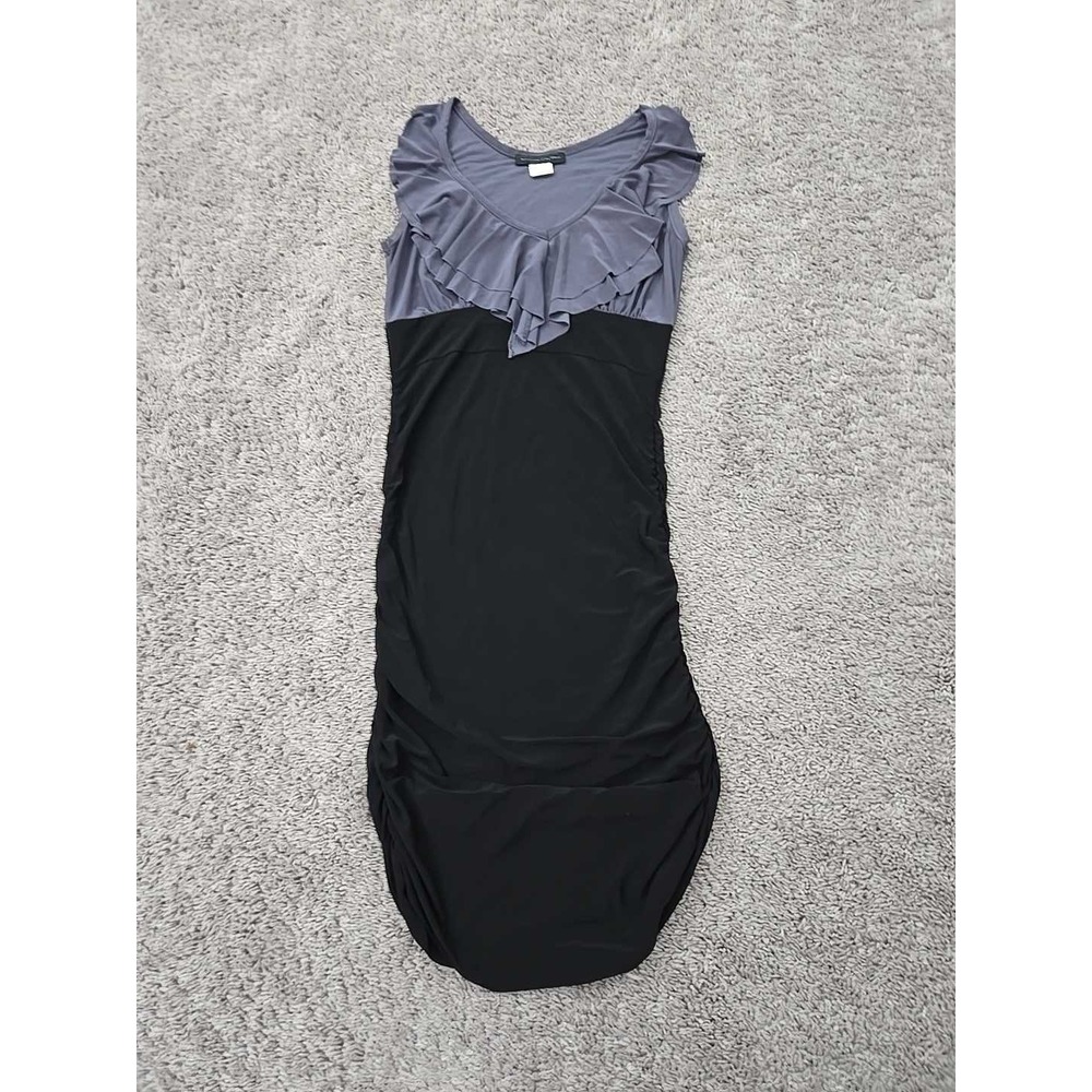 American City Wear Dress Womens M Two Tone Bodycon Ruched Mini Made in USA